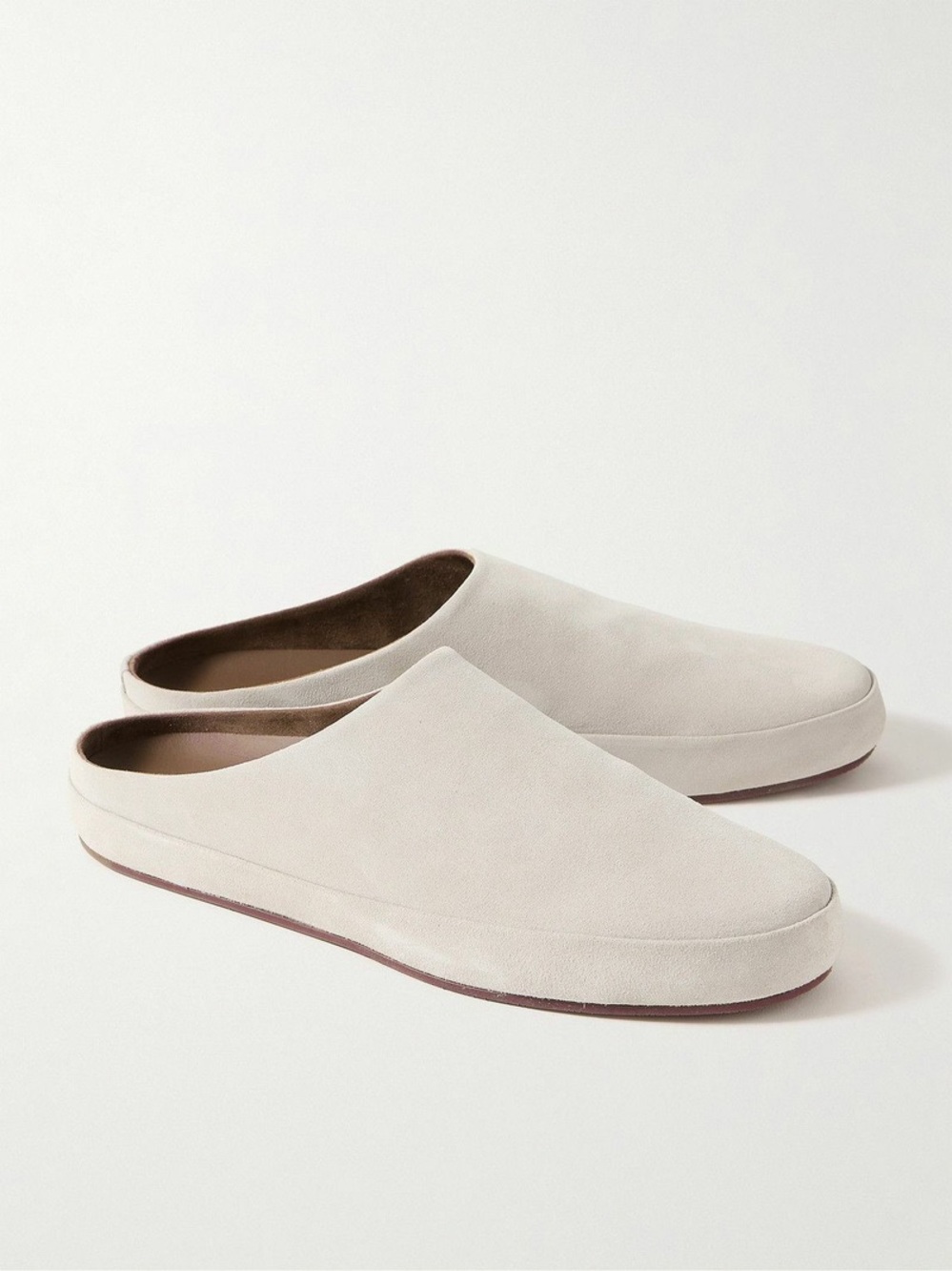 Loro Piana Men’s Beige Suede Slip-On Mules Shoes Size 41 Brand New ( No Box )